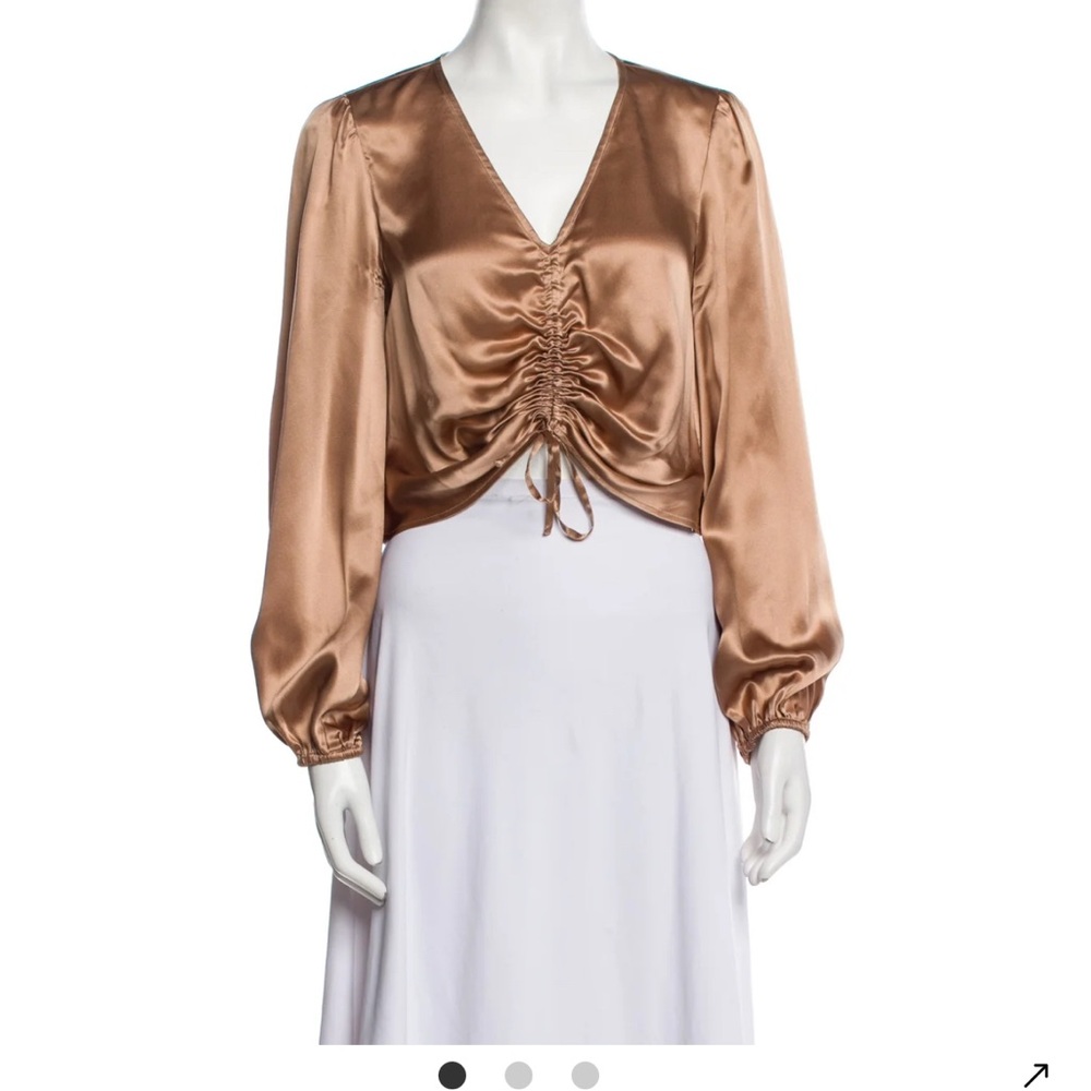 Reformation Satin Rose Gold Top